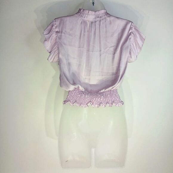 SINCERELY JULES Women’s Lavender Ruffle Smocked Hem Blouse Medium Romantic Boho - Picture 5 of 9